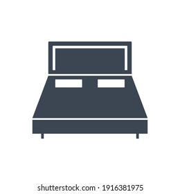 Bed icon. room bed, home bed icon in flat style and vector illustration.