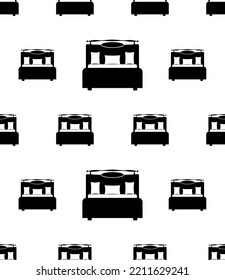 Bed Icon Seamless Pattern, Sleeping Bed Icon Vector Art Illustration