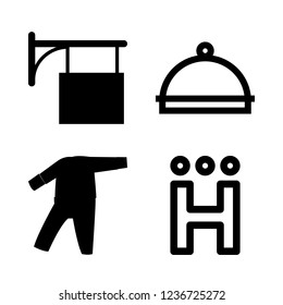 bed icon set about room service, pajamas, hotel and hospital vector set