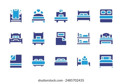 Bed icon set. Duotone color. Vector illustration. Containing burden, bed, doublebed, bunkbed, sheets, sleep, bedtime.