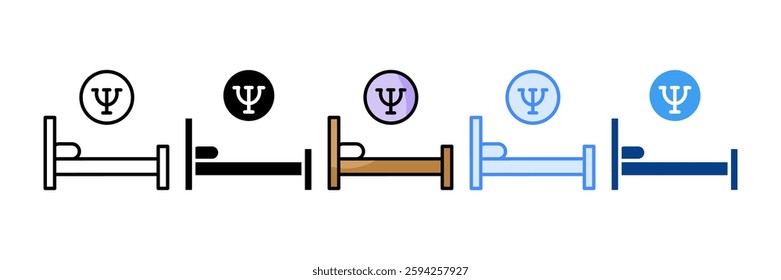 Bed Icon Set Multiple Style Collection