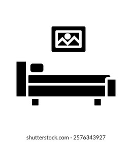 Bed icon set on white background
