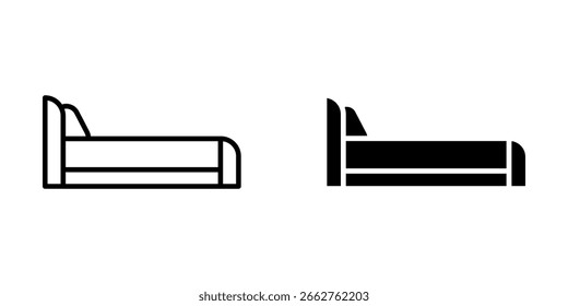 Bettsymbol-Set. Symbol einzeln auf weißem Hintergrund. Vektorgrafik. farblich bearbeitbar.