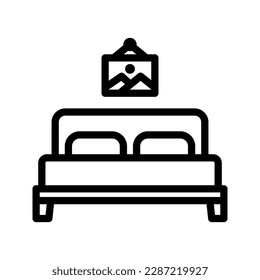 Bed icon. sign for mobile concept and web design. vector illustration