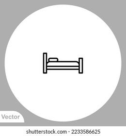 Vector de signo de icono de cama,Símbolo, ilustración de logotipo para web y móvil