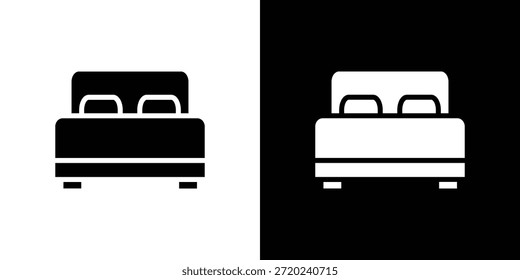 Ícone de cama silhueta vetor ilustração estilo plano isolado