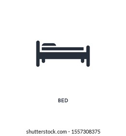 bed icon. simple element illustration. isolated trendy filled bed icon on white background. can be used for web, mobile, ui.