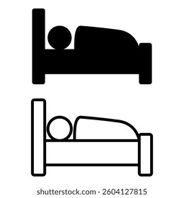 bed icon, simple flat style, illustration, logo sign symbol pictogram template, for ui or ux isolated on white for mobile app, editable