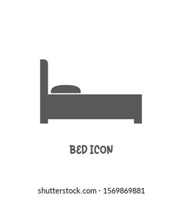 Bed icon simple silhouette flat style vector illustration on white background.