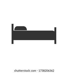 Bed icon simple silhouette flat style vector illustration on white background.