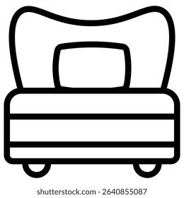 bed icon Simple thin line stroke