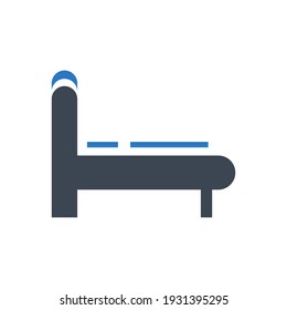 Bed icon. single bed, double bed icon with vector shape and illustration.