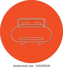Bed icon. single bed, double bed icon with vector shape and illustration.