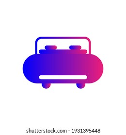 Bed icon. single bed, double bed icon with vector shape and illustration.