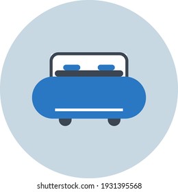 Bed icon. single bed, double bed icon with vector shape and illustration.