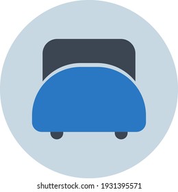 Icono de la cama. cama simple, icono de cama doble con forma vectorial e ilustración.