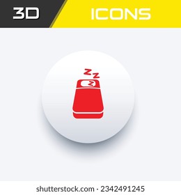 Bed icon, sleeping and resting 3D icon