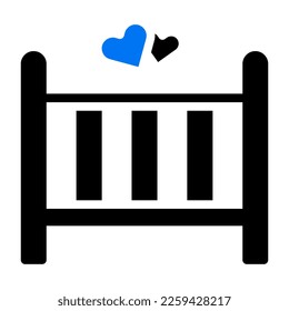 bed icon solid blue black valentine illustration vector element and symbol perfect. Icon sign from modern collection for web.