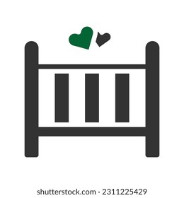 Bed icon solid grey green style valentine illustration vector element and symbol perfect.