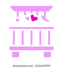 bed icon solid pink style valentine illustration vector element and symbol perfect. Icon sign from modern collection for web.