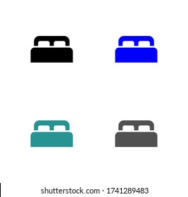 diseño plano de ilustración vectorial de material de icono de cama.