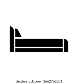 Bettsymbol. Symbol einzeln auf weißem Hintergrund. Vektorgrafik. farblich bearbeitbar.