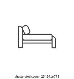 Ícone de cama Marca de símbolo em estilo preenchido