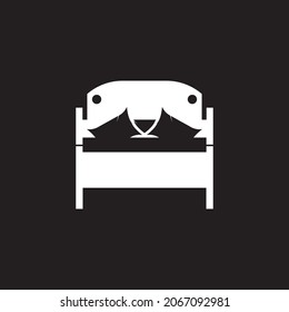 Bed icon and symbol vector template illustration