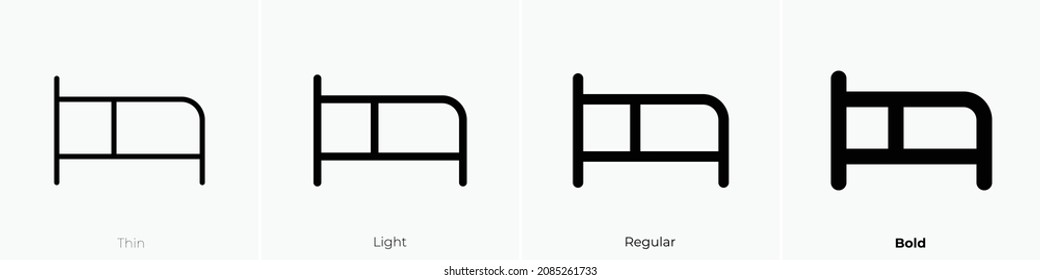 bed icon. Thin, Light Regular And Bold style design isolated on white background