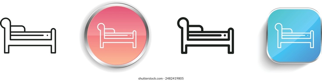 bed icon. Thin Linear, Regular and Button Style Design Isolated On White Background