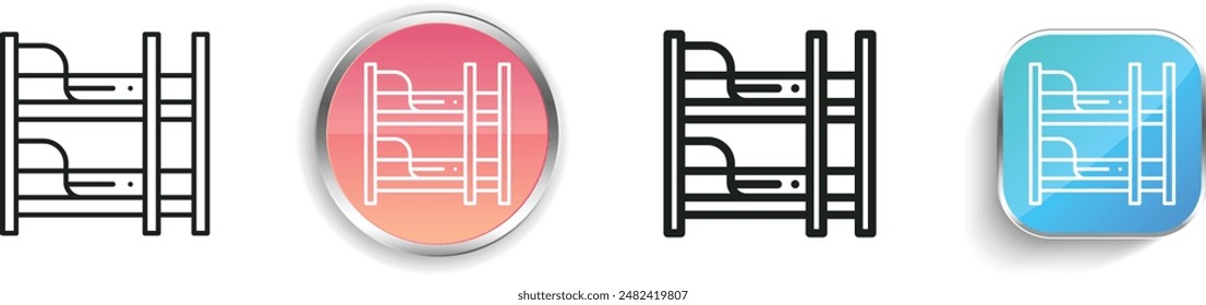 bed icon. Thin Linear, Regular and Button Style Design Isolated On White Background