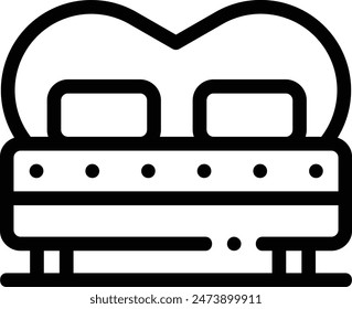bed icon. Thin Linear Style Design Isolated On White Background