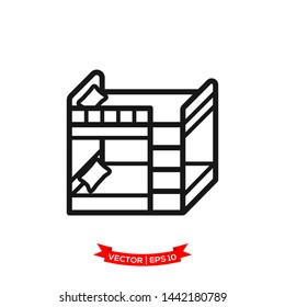 bed icon in trendy flat design