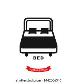 bed icon in trendy flat style