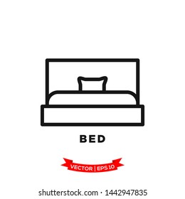 bed icon in trendy flat style