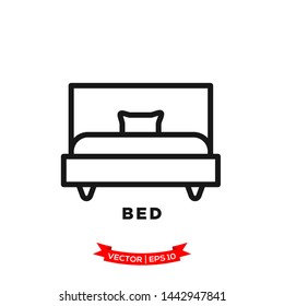 bed icon in trendy flat style