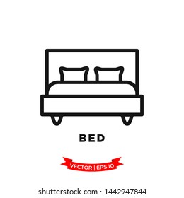 bed icon in trendy flat style