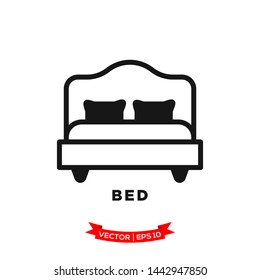 bed icon in trendy flat style