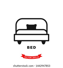 bed icon in trendy flat style