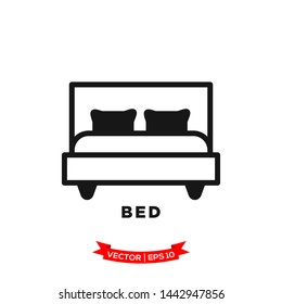 bed icon in trendy flat style