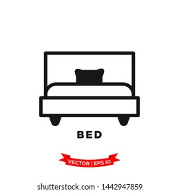 bed icon in trendy flat style