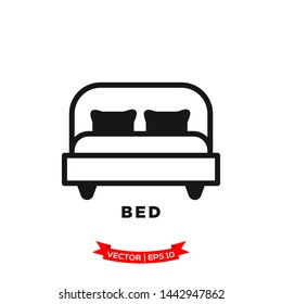bed icon in trendy flat style