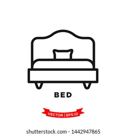 bed icon in trendy flat style