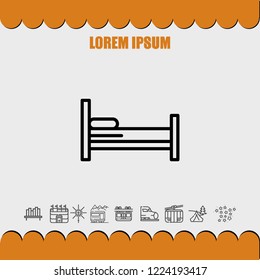 Bed icon vector