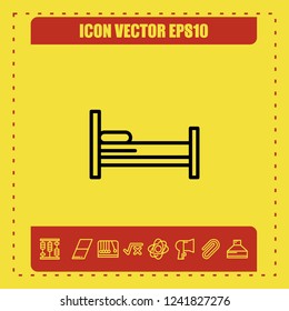 Bed icon vector
