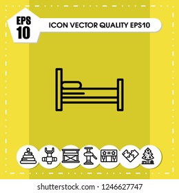 Bed icon vector