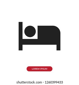 Bed icon vector
