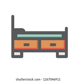 bed icon vector. Bedroom Icon, Furniture Interior Icon vector. for Multi Purpose