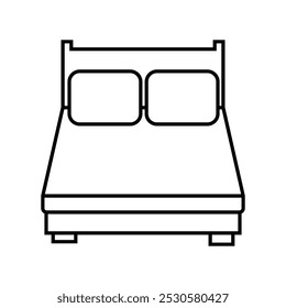 Vetor de ícone de cama. Sinal de ilustração de quarto. Símbolo ou logotipo do sono.