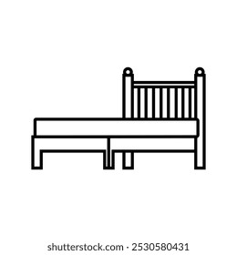 Bed icon vector. Bedroom illustration sign. Sleep symbol or logo.